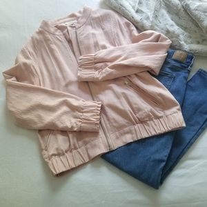 NWT Loft Blush Bomber Jacket